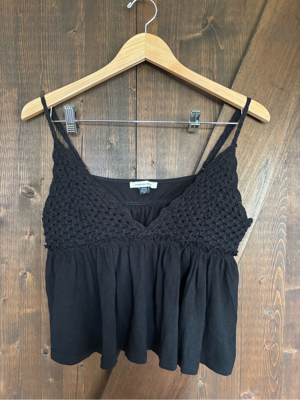 American Eagle Crochet Babydoll Tank Top